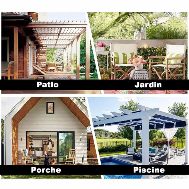 Zonwerend en waterafstotend gordijn voor pergola