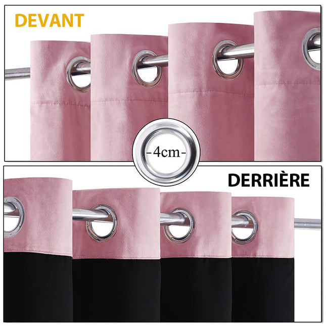 Roze velvet verduisterend gordijn