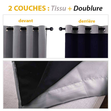 Bruin thermisch en geluiddempend gordijn