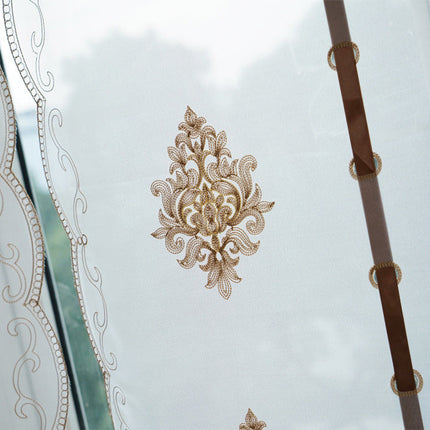 Vitrage ophaalgordijn met barok borduursel