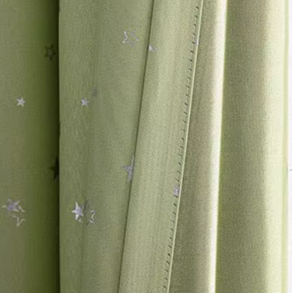 Lichtgroen verduisteringsgordijn met sterren