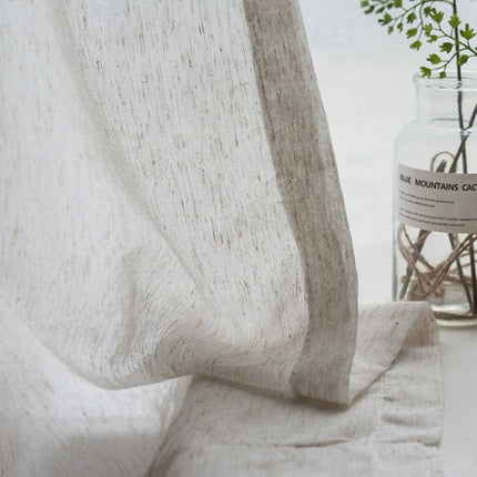 Natuurlijke linnenlook vitrage voor woonkamer