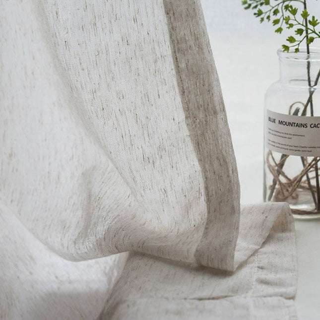 Natuurlijke linnenlook vitrage voor woonkamer