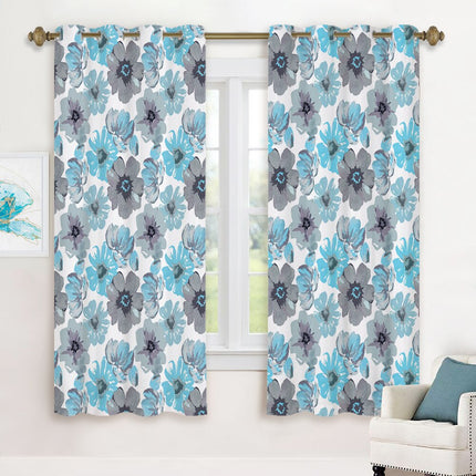 Gordijn met aquarel bloemenprint voor slaapkamer