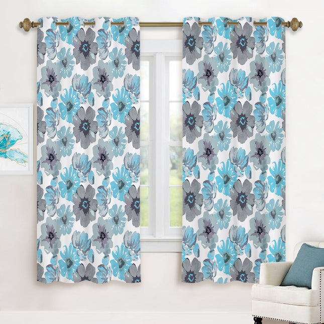 Gordijn met aquarel bloemenprint voor slaapkamer