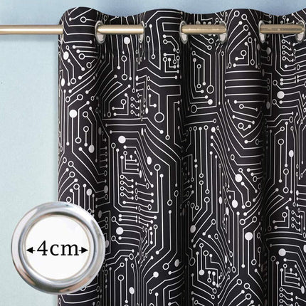 Gordijn met elektronica print voor kinderkamer