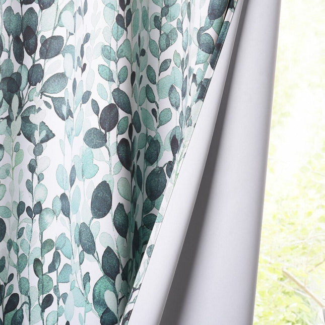 Buitengordijn met aquarel bladeren patroon