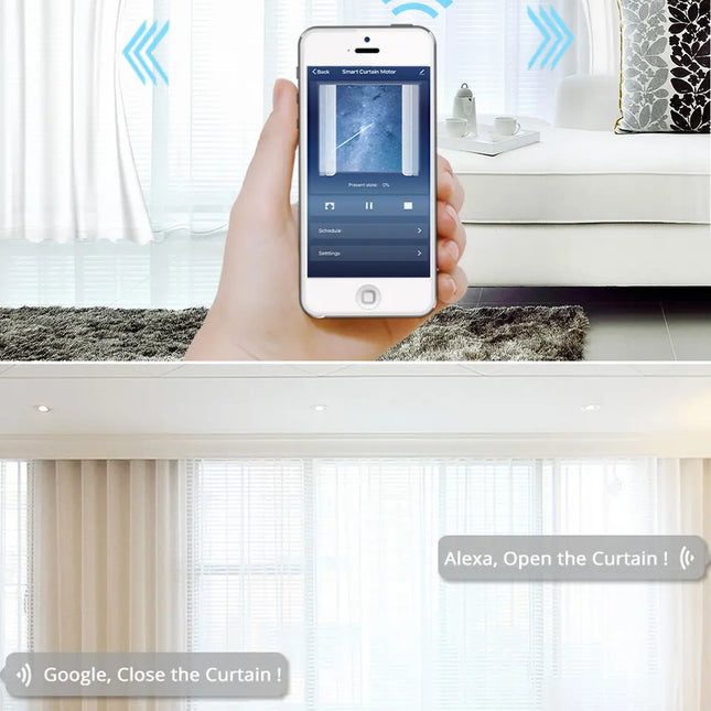 Elektrische gordijnrail met afstandsbediening