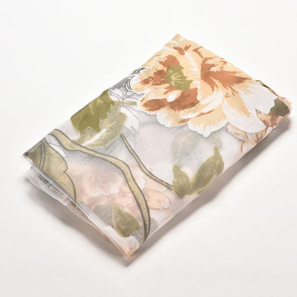 Vitrage gordijn met vintage bloemenprint