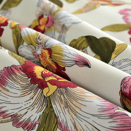 Verduisterend gordijn met bloemen en vogelprint