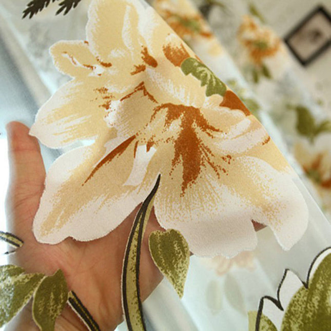 Vitrage gordijn met vintage bloemenprint