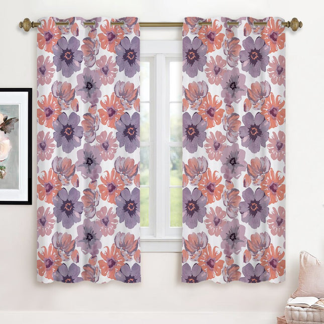 Gordijn met aquarel bloemenprint voor slaapkamer