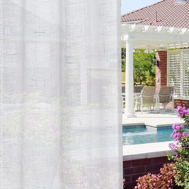 Tuingordijn met natuurlijke linnenlook