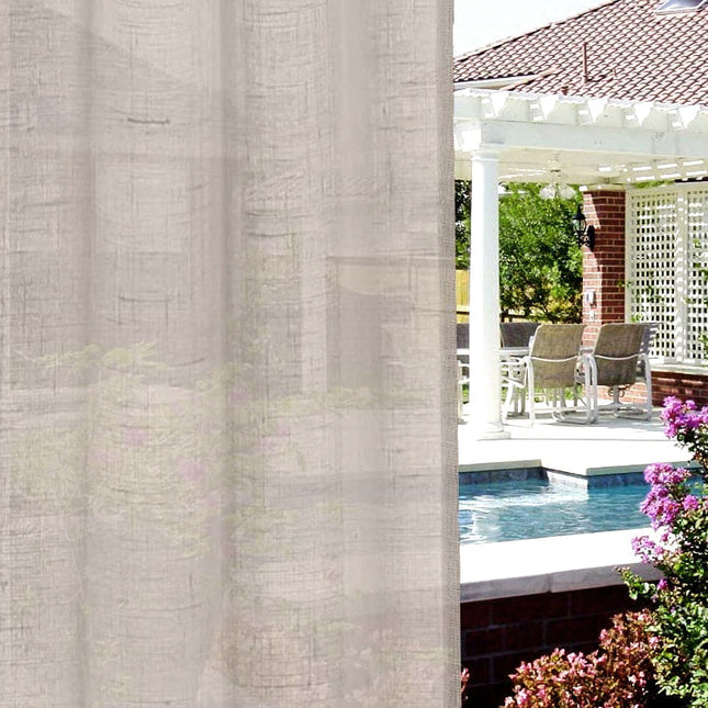 Lichtdoorlatend linnen verandagordijn voor buiten