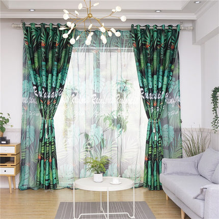 Dubbel laags gordijn met jungle print