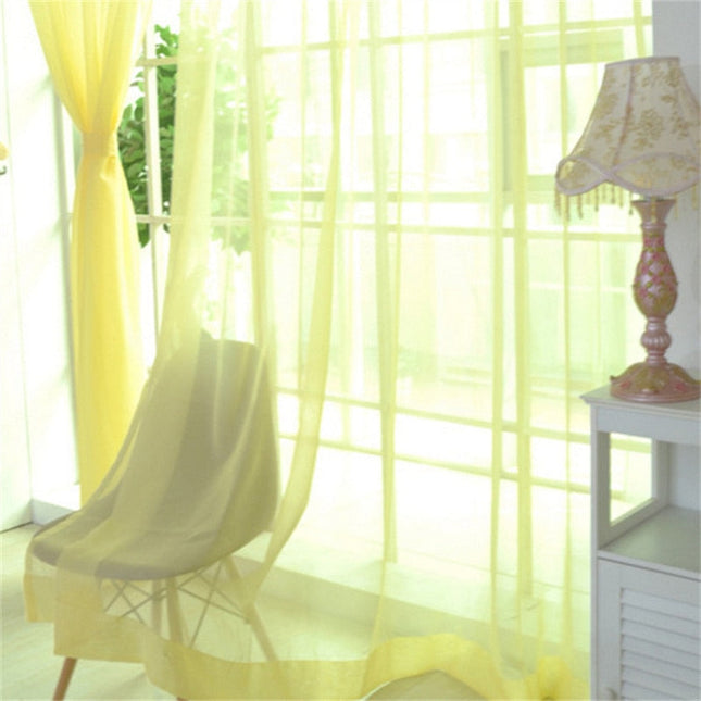 Effen turquoise vitrage voor slaapkamer