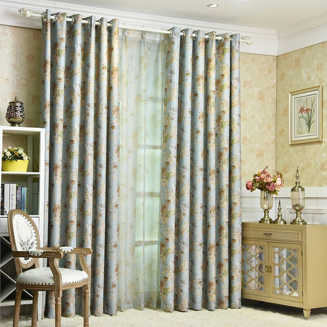 Verduisterend gordijn met vintage bloemenpatroon