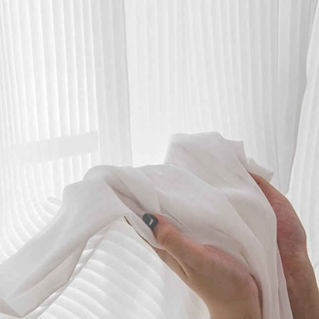 Vitrage gordijn met klittenband bevestiging