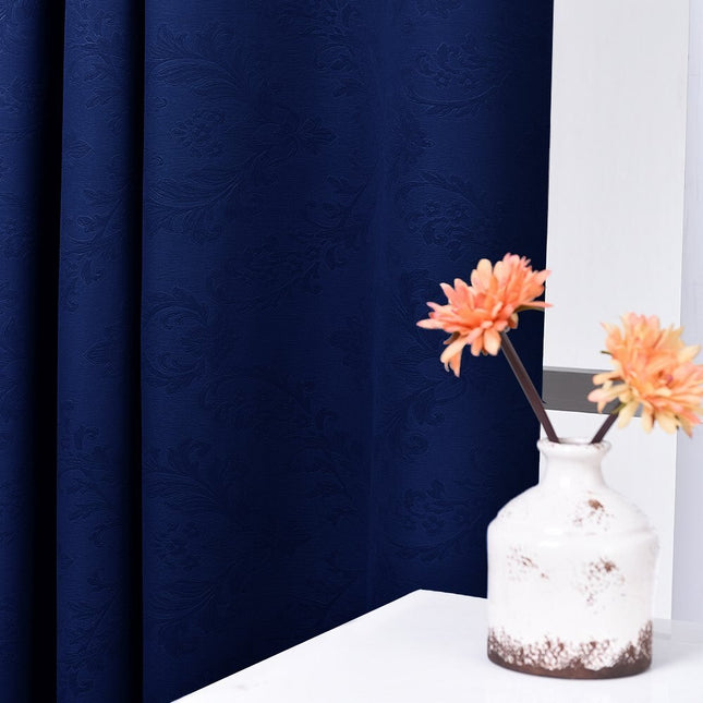 Beige verduisterend jacquard gordijn