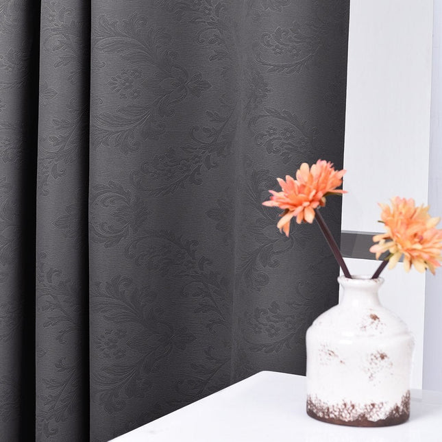 Beige verduisterend jacquard gordijn