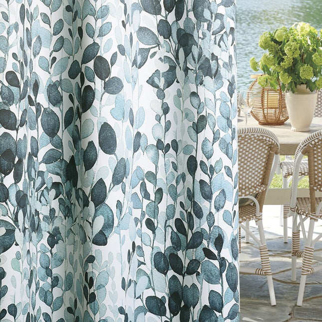 Buitengordijn met aquarel bladeren patroon