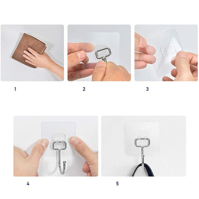 Zelfklevende RVS wandhaak zonder boren