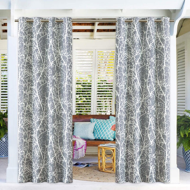 Waterafstotend buitengordijn met takkenmotief