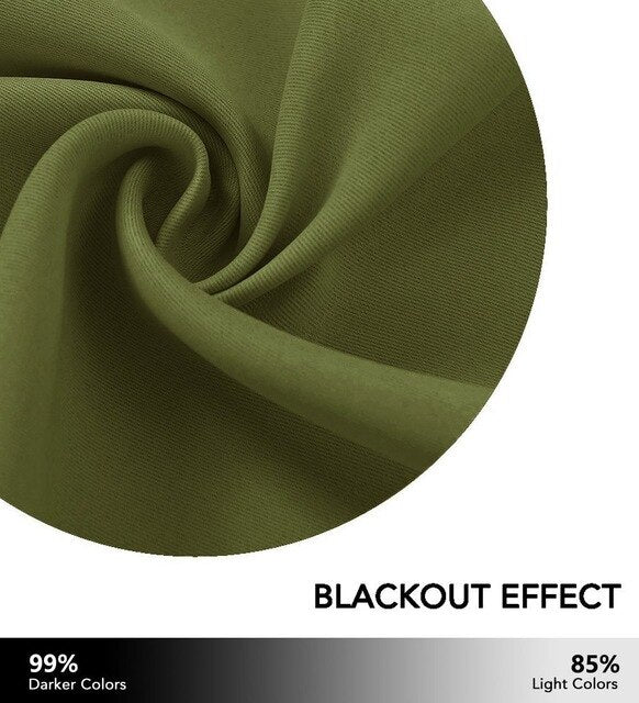 Thermisch isolerend en verduisterend gordijn.