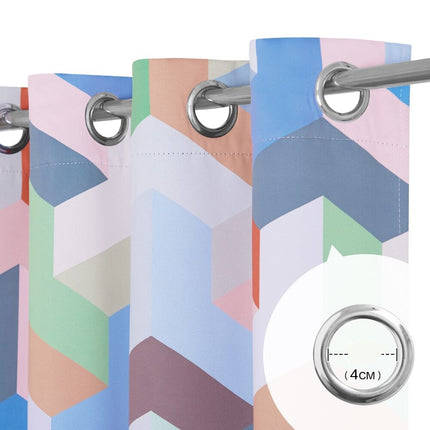 Kleurrijk buitengordijn met geometrisch patroon