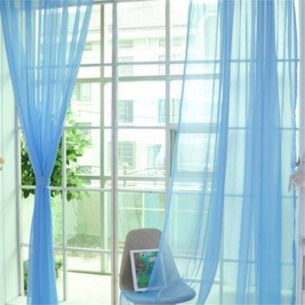 Effen turquoise vitrage voor slaapkamer