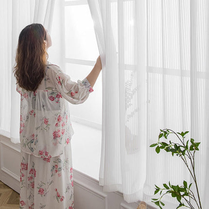 Vitrage gordijn met klittenband bevestiging