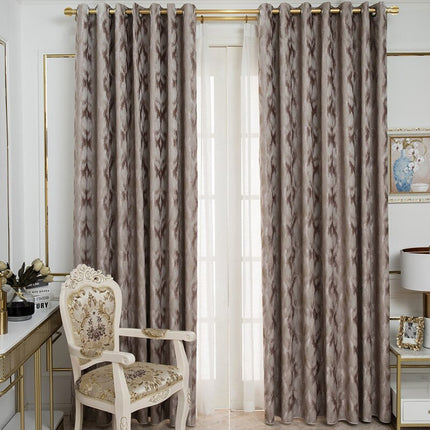 Taupe verduisteringsgordijn met abstract patroon