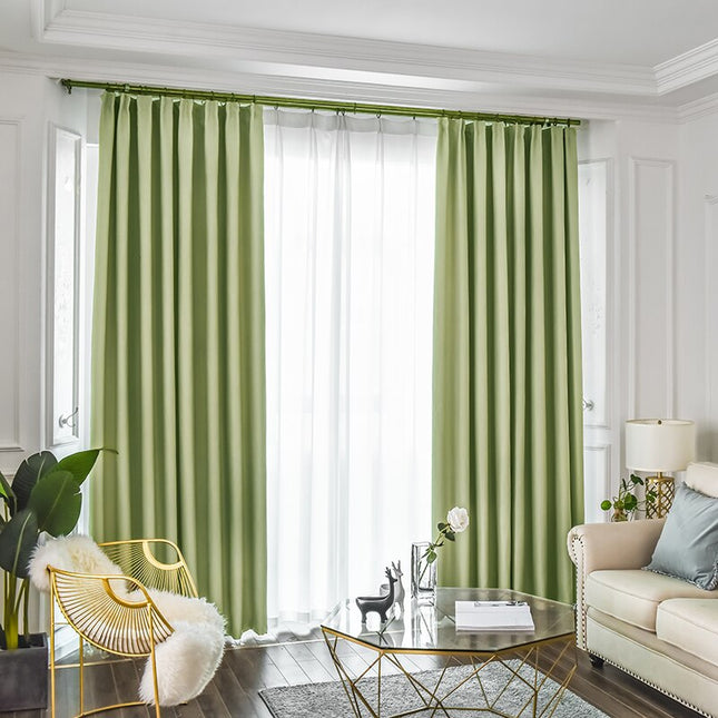 Groen verduisteringsgordijn met ringen