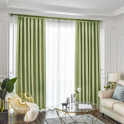 Groen verduisteringsgordijn met ringen