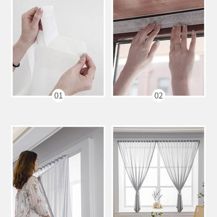 Vitrage gordijn met klittenband bevestiging
