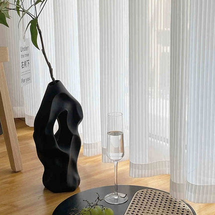 Geplisseerd lichtdoorlatend vitrage gordijn