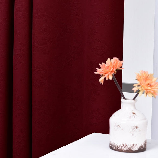 Beige verduisterend jacquard gordijn