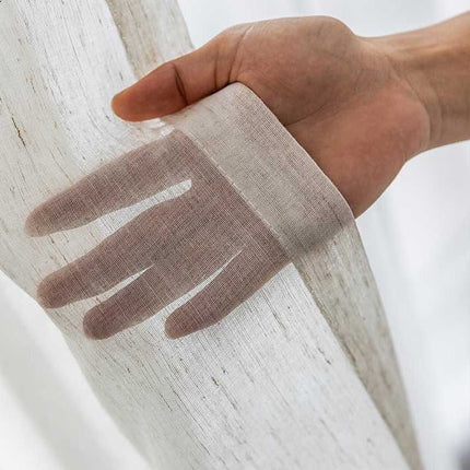 Natuurlijke linnenlook vitrage voor woonkamer