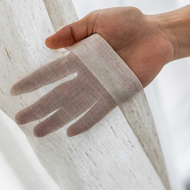 Natuurlijke linnenlook vitrage voor woonkamer