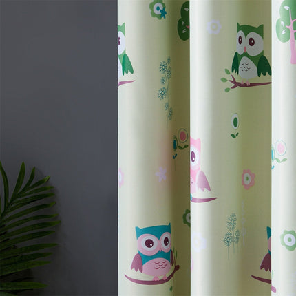 Crème verduisterend gordijn met uilen