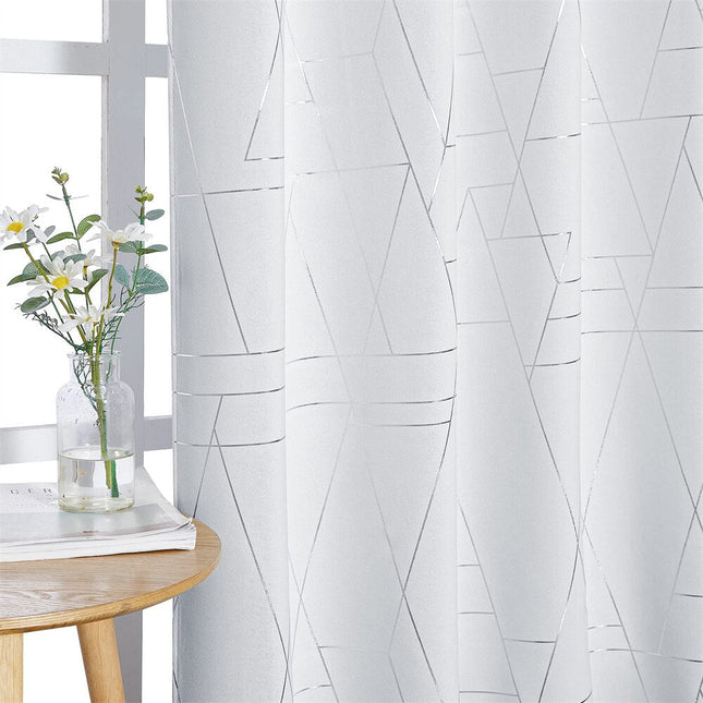 Wit verduisterend gordijn geometrische print
