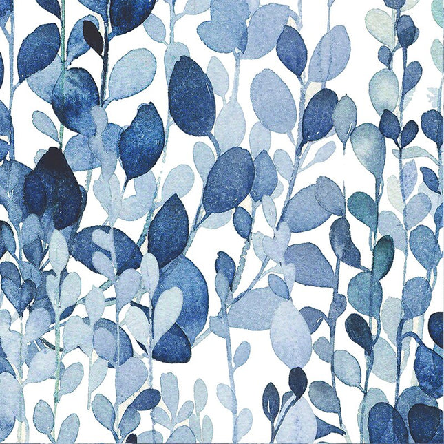 Buitengordijn met aquarel bladeren patroon