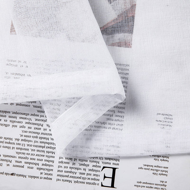 Effen witte vitrage met ringen