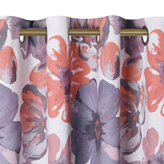 Gordijn met aquarel bloemenprint voor slaapkamer