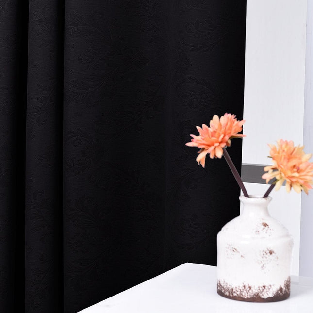 Beige verduisterend jacquard gordijn