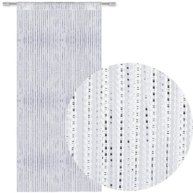 Vitrage gordijn met verticale structuur
