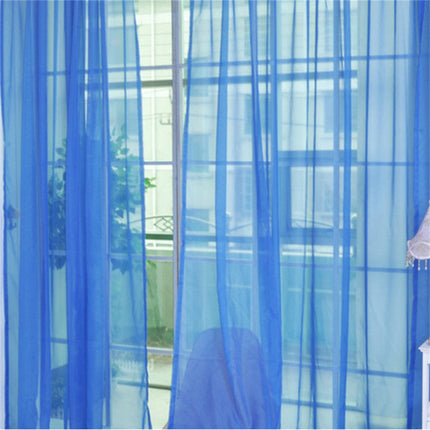Effen turquoise vitrage voor slaapkamer