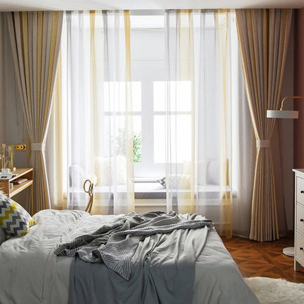Modern gestreept gordijn met linnenlook