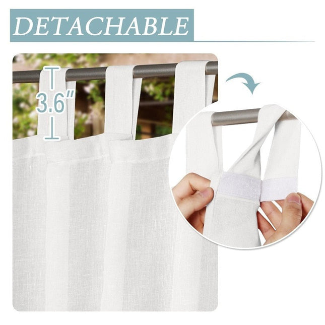 Tuingordijn met natuurlijke linnenlook