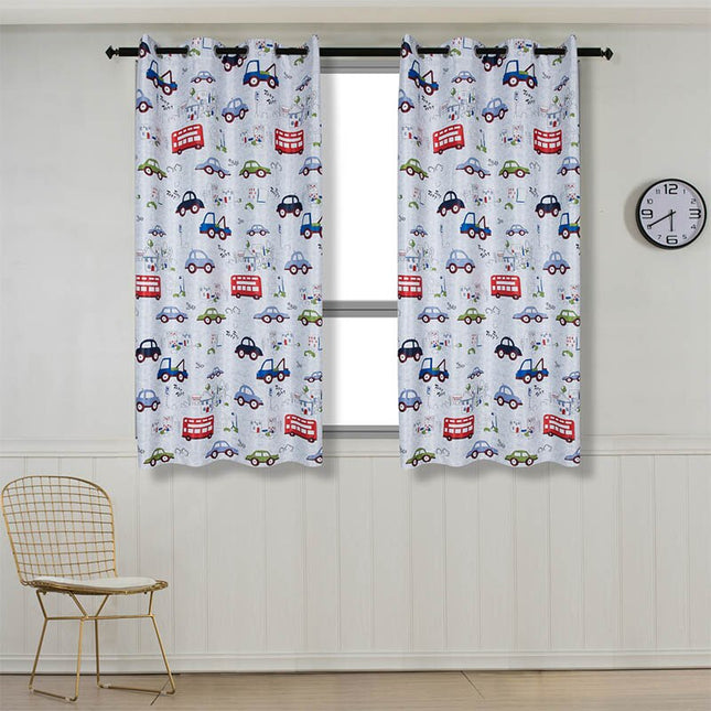 Verduisterend gordijn met voertuigen print